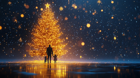 圣诞树创意星光背景