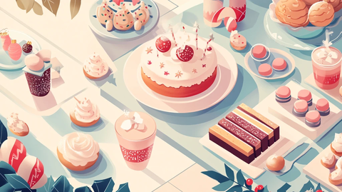 甜品创意插画