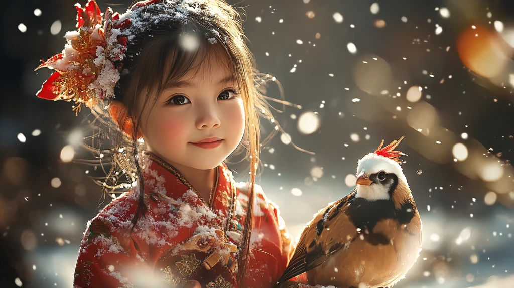 怡然自得的小女孩壁纸