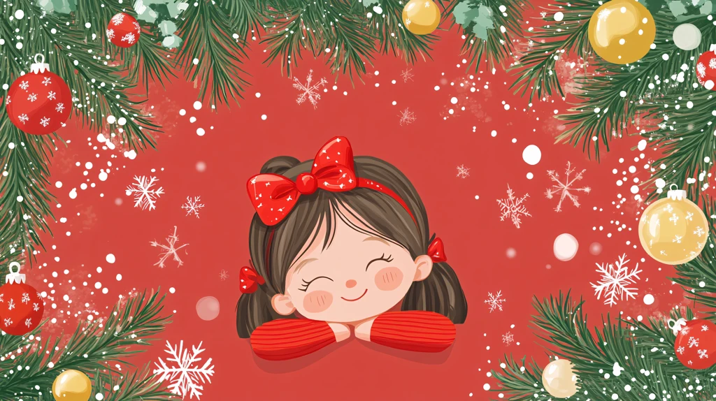 圣诞节卡通女孩