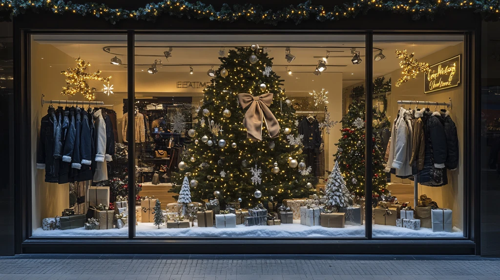 圣诞服装店橱窗