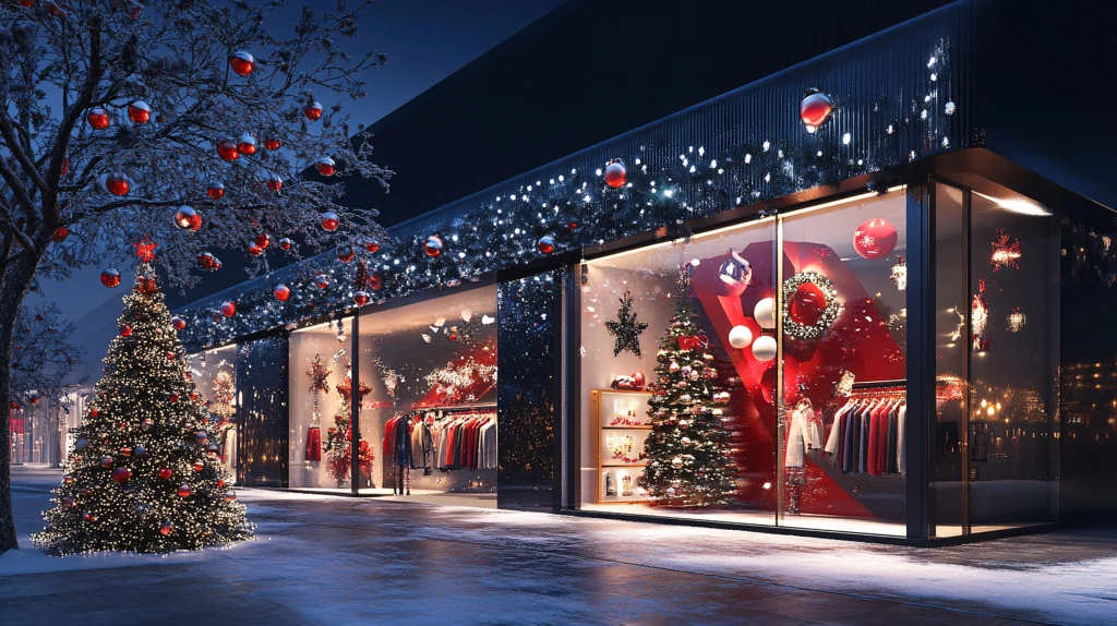 圣诞服装店橱窗