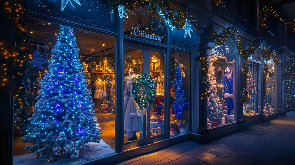 圣诞服装店橱窗