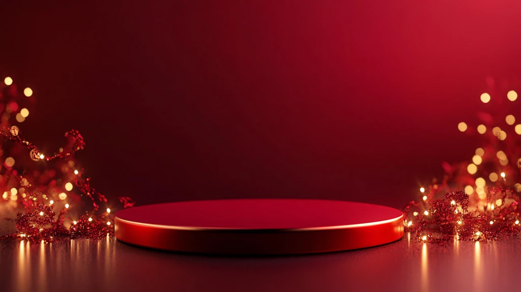 红色圆形舞台