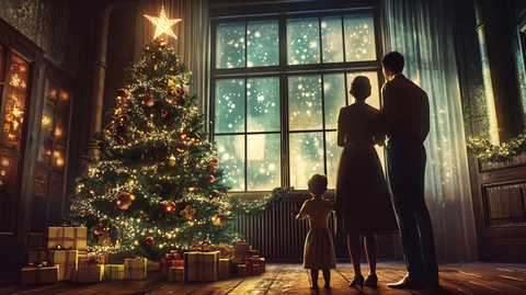 房间家庭圣诞树