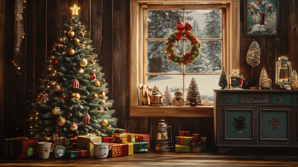 圣诞节室内圣诞树装饰