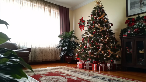 房间家庭圣诞树