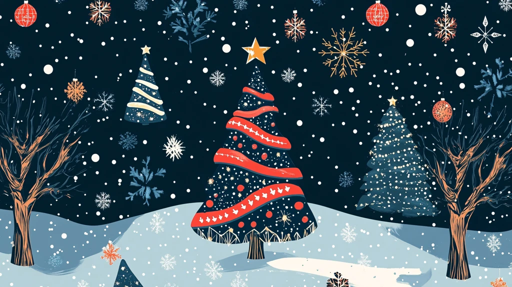 圣诞树包装插画