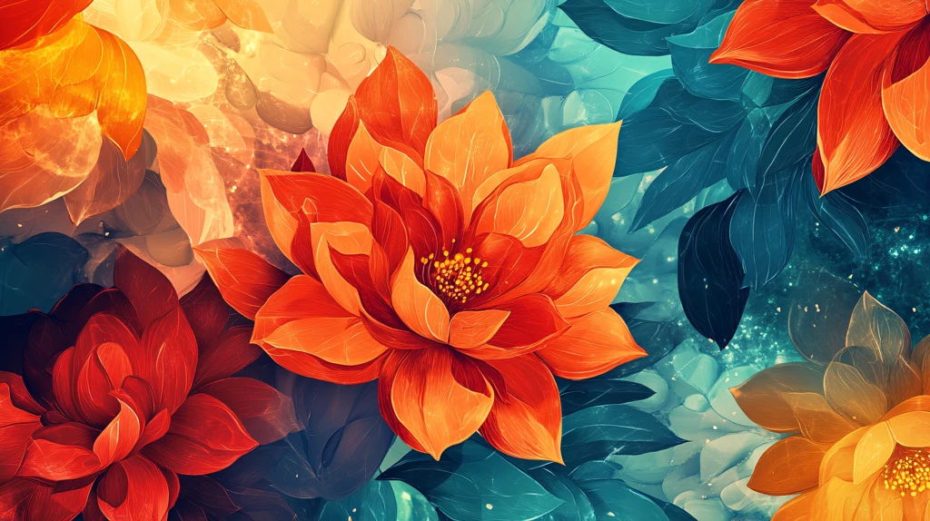 抽象花朵绚丽炫彩背景