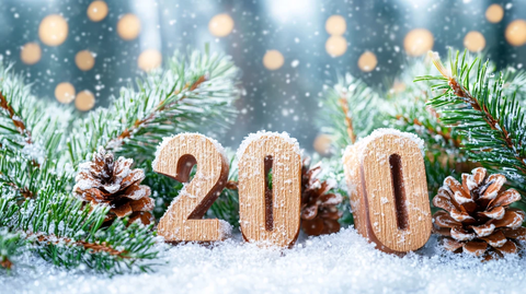 白杉圣诞树庆祝标志