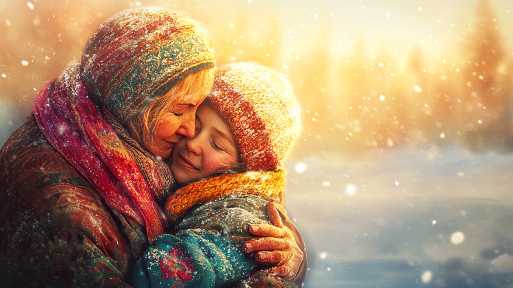 温馨节日妈妈的怀抱