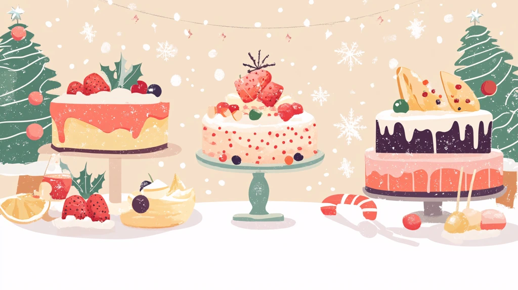 圣诞节横版插画