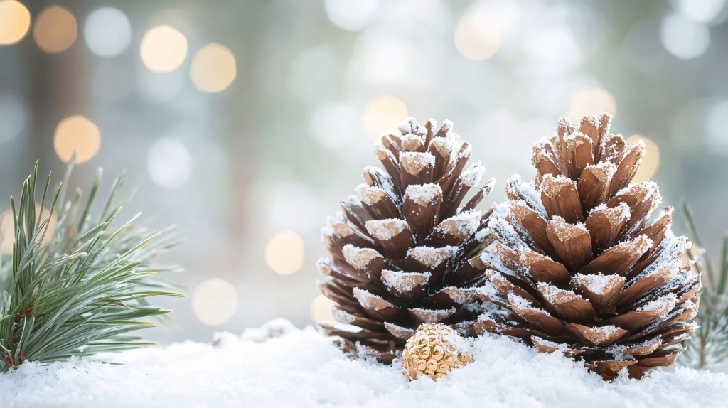 冬季的松果