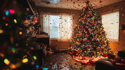 房间家庭圣诞树