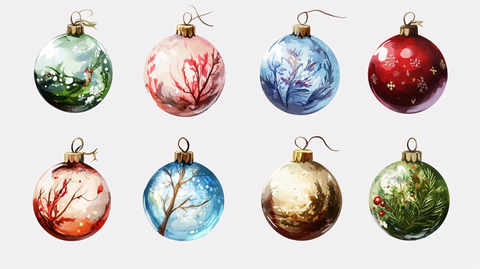 手绘圣诞球