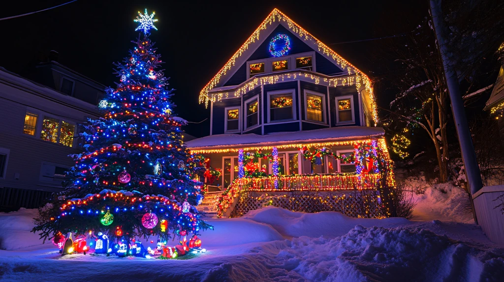 户外圣诞灯饰装扮