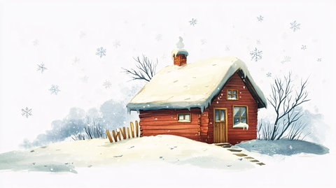 冬天雪屋积雪雪景