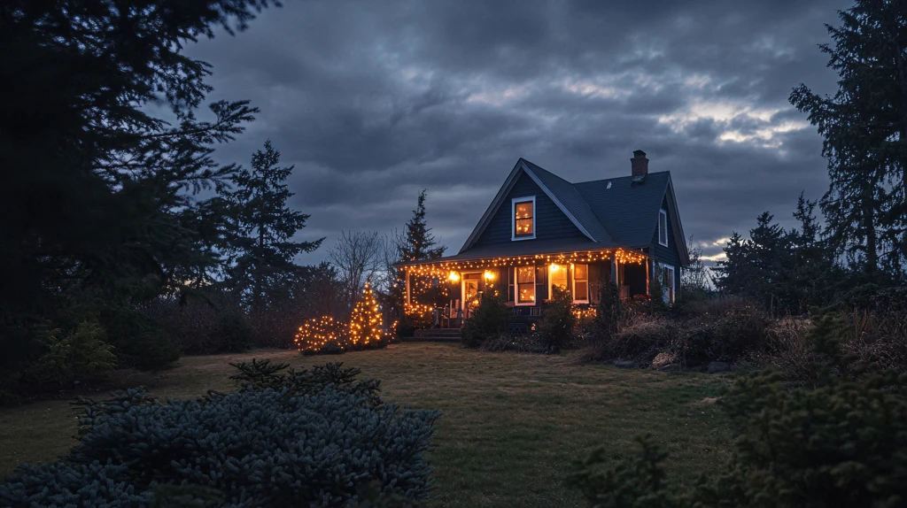 森林小木屋夜景