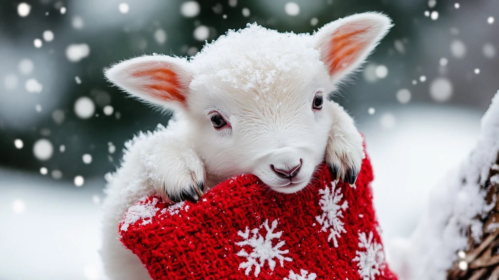 圣诞节小羊壁纸