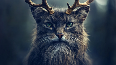 呆萌长毛发猫咪