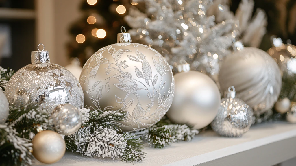 圣诞节金色圣诞球前景