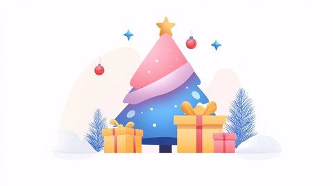 扁平风简约圣诞插画