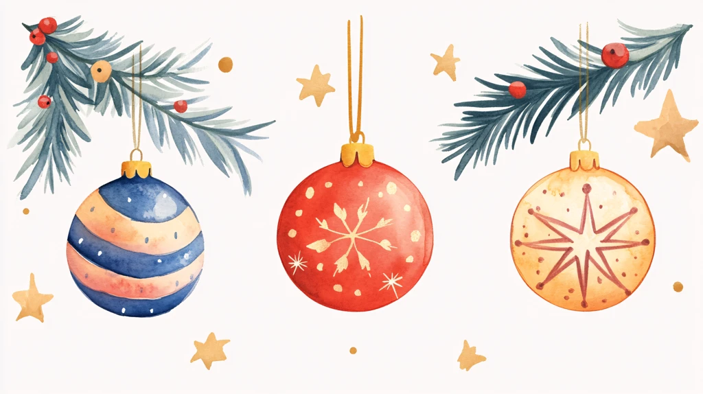 扁平风简约圣诞插画