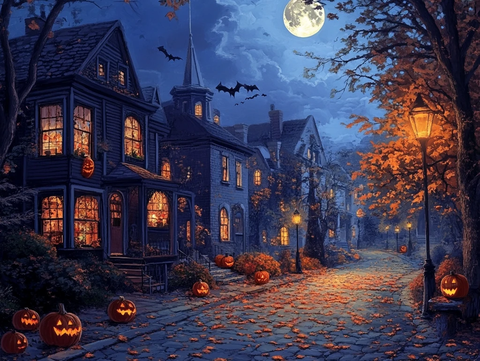 万圣节南瓜小镇街道