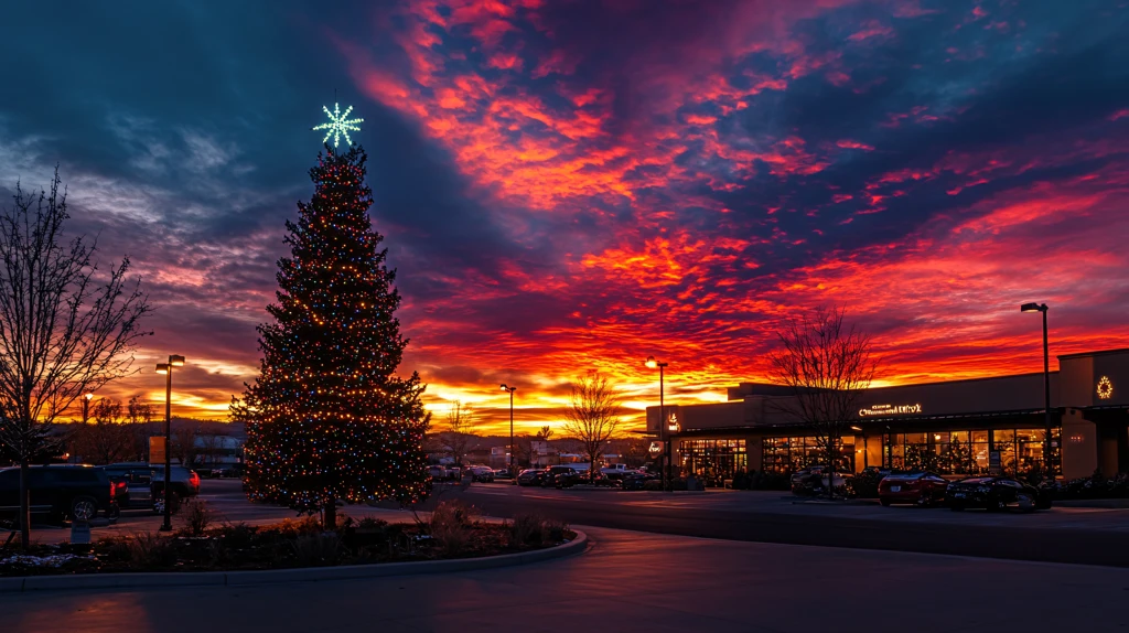 圣诞装饰黄昏夜