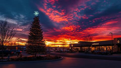 圣诞装饰黄昏夜