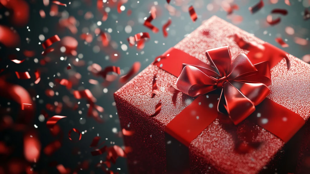 红色蝴蝶结礼盒