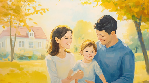 家庭场景插画