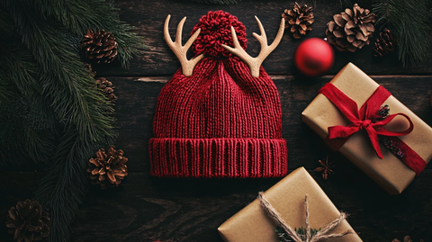 圣诞装饰帽与鹿角