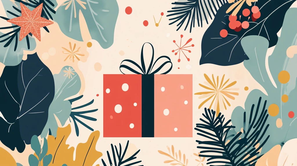 节日礼品包装插画
