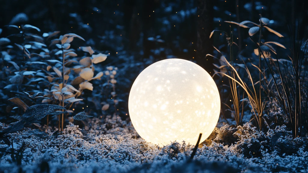 夜晚路边装饰灯球