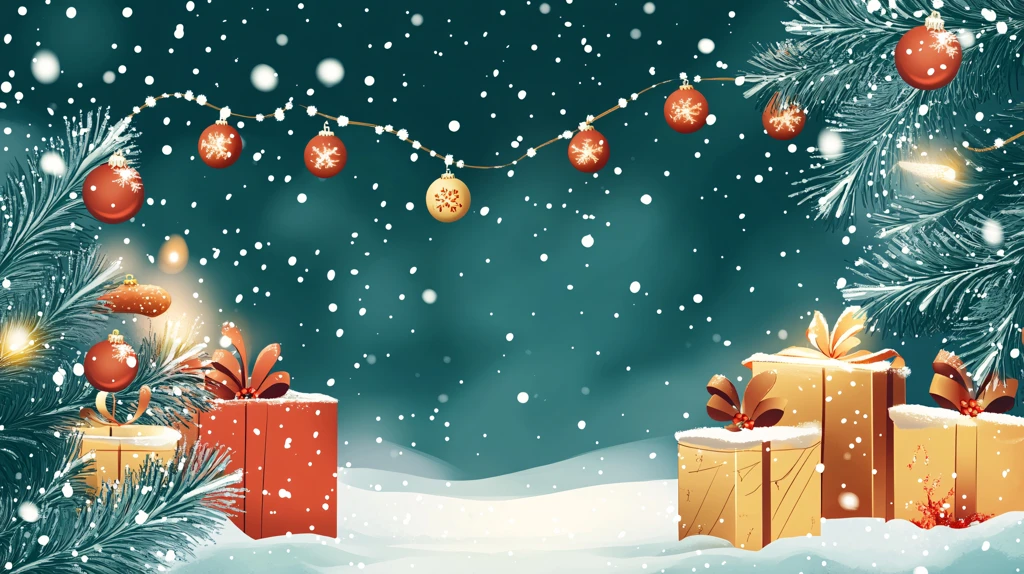 圣诞节横版插画