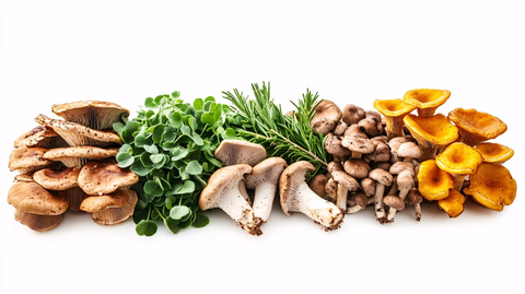 蘑菇野菜等背景图