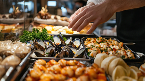 酒店自助餐海鲜意面