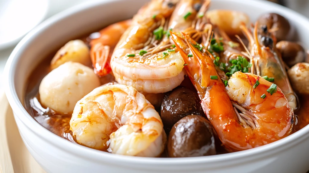 冬菇鲜虾煲