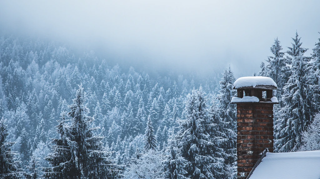 冬季森林望火楼