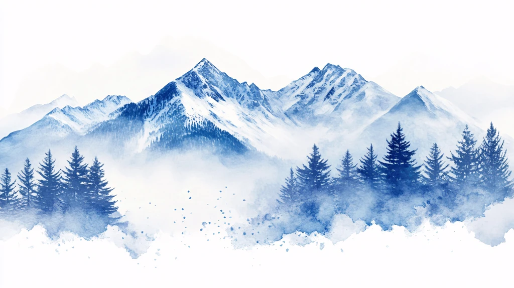 蓝色瑞士意境水墨