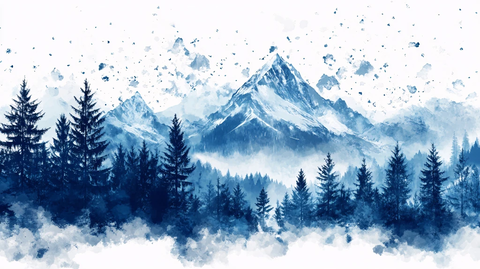 雪山插画