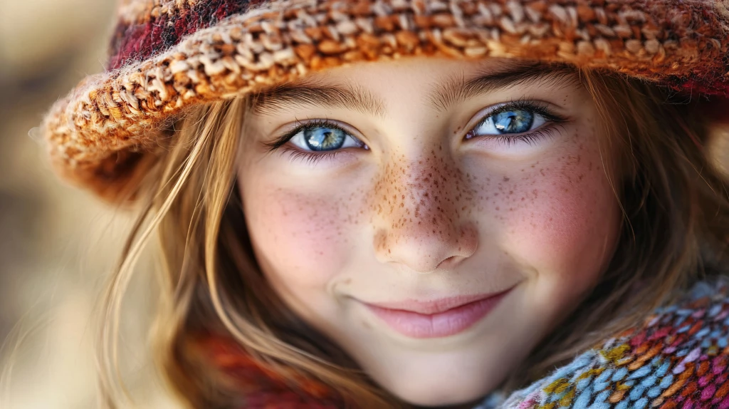 满脸雀斑的儿童