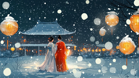 古装情侣插画