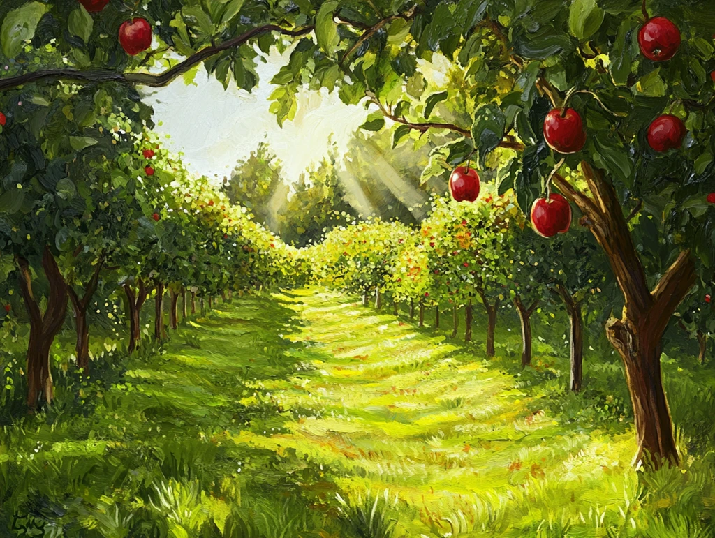 果园插画田园风光