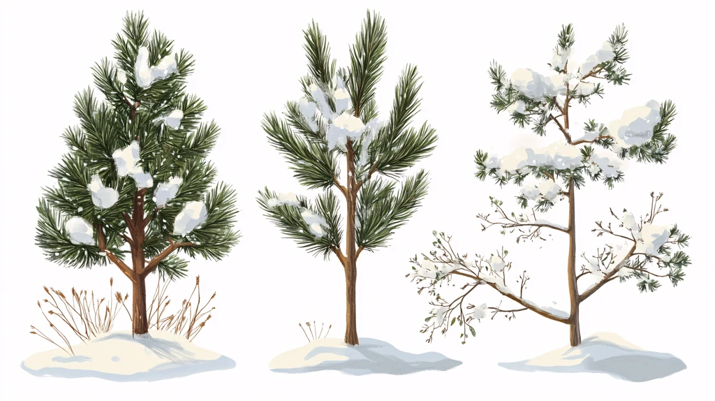 东北雪松插画