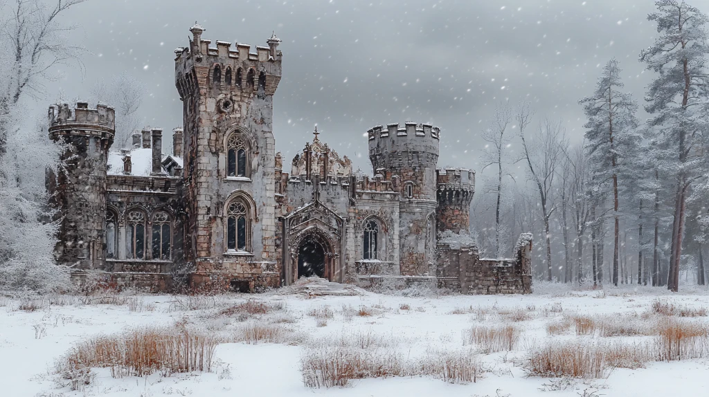 俄罗斯城堡雪景