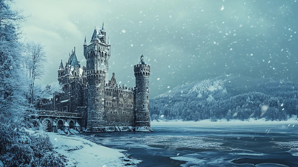 冰河旁荒废城堡