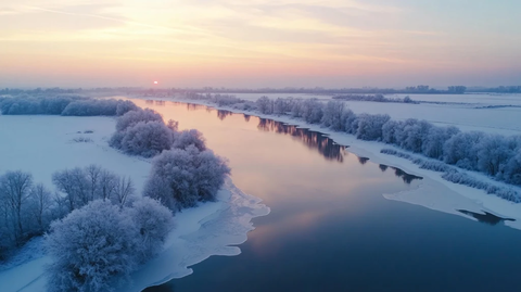 冰雪不冻河日出