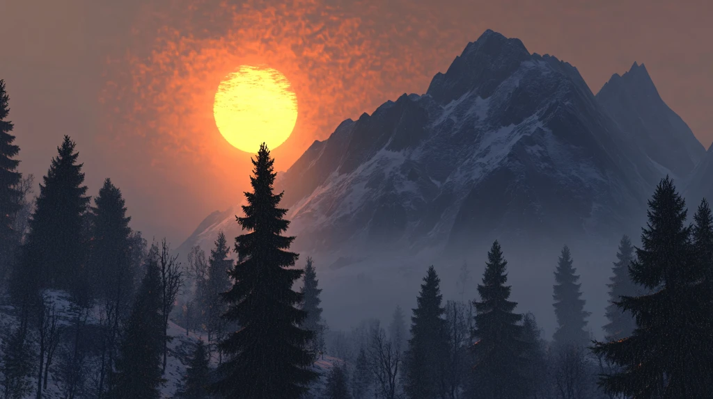 冬日山林风光插图